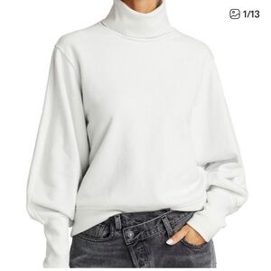 Agolde Ribbed Cream Turtleneck sweatshirt